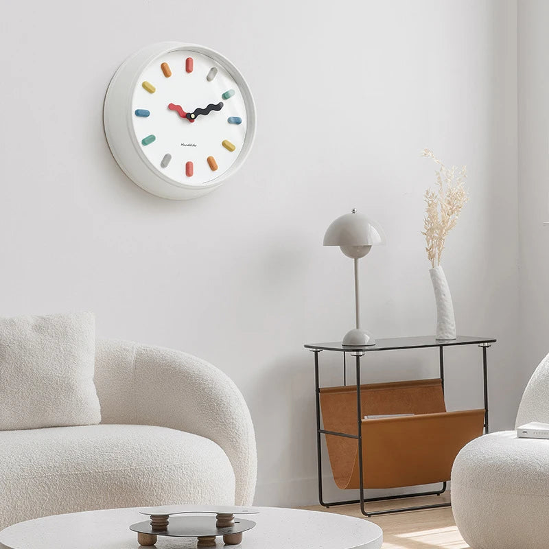 35cm Circular Modern Wall Clock Mandelda Creative Ins Nordic Eco-Friendly Wall Clocks For Living Room Home Decoration Wall Decor Artedimo 