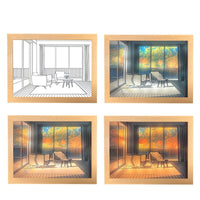 Thumbnail for GlowSketch INS Deco Led Light Painting USB Plug Dimming Wall Artwork Table Lamp Gift Indoor Sunlight Window Wooden Photo Night Luminous Artedimo H Autumn Day 31x22cm 