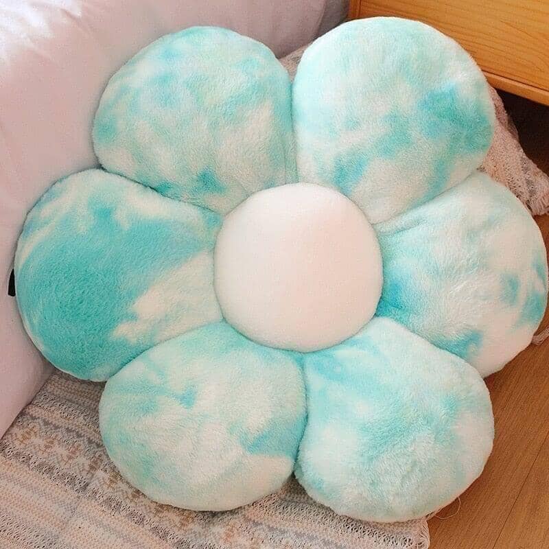 "Daisy" Fluffy Decoration Flower Pillow Pillow Artedimo furry blue 30cm 