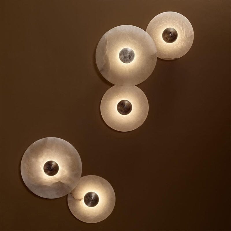 "Isolda" Natural Marble LED Silver Wall Lamp Sconce Wall Lamp Artedimo Thickness 9cm Dia 16cm / 6.3″ Warm light