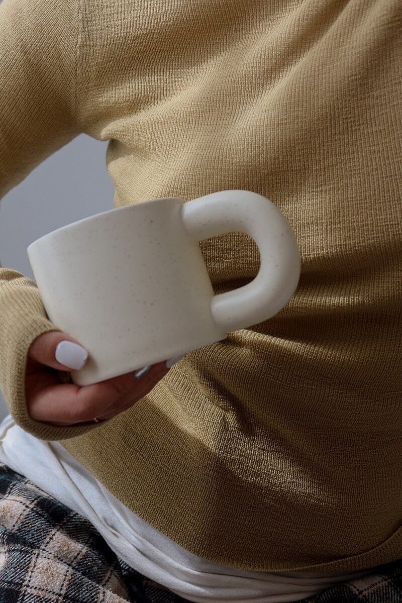 "Pat" Ceramic Mug with Handle 0 Artedimo White 