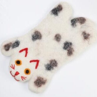 "The Zoo" Cute Cartoon Animal Wool Felt Coaster Wool Design Coaster Artedimo Spotted cat 18cm 