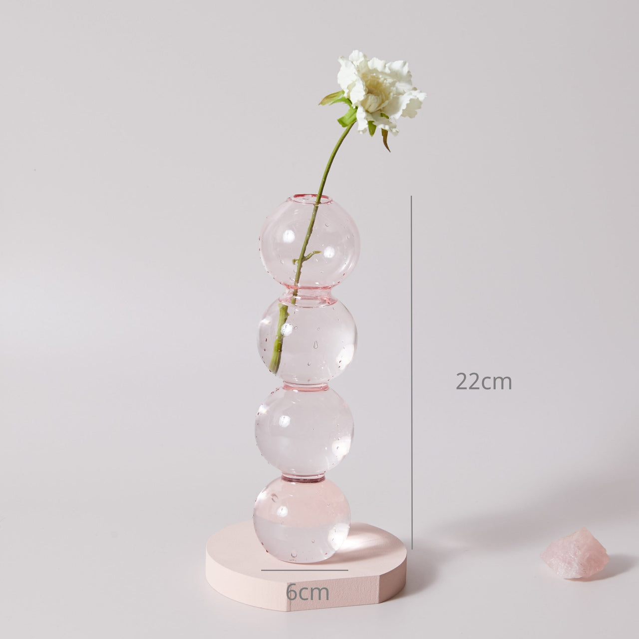 Nordic Home Decorative Pink Glass Candle Holder Taper candle holder Artedimo Pink L-bubble 