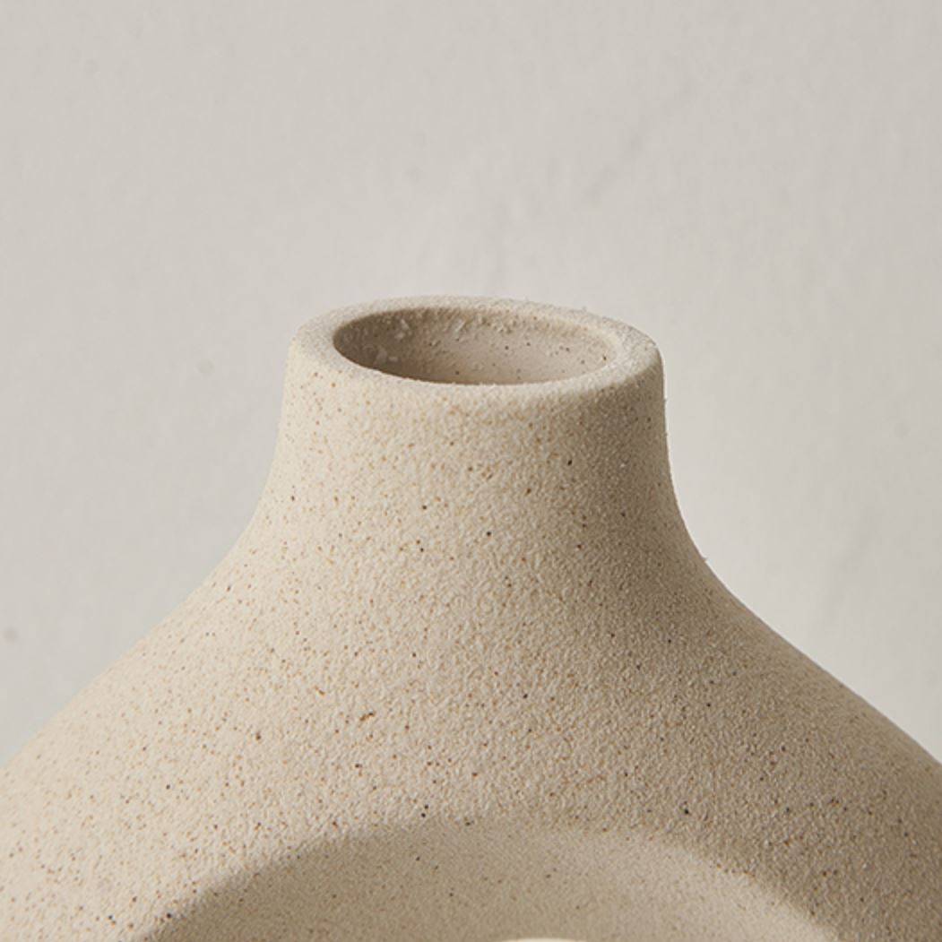 "Snugglers" Decorative Beige Vase Set For Pampas Grass Ceramic Vase Artedimo 