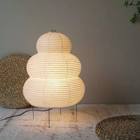 Thumbnail for Japanese Wabi-sabi Tripod Floor Lamp Bedroom Bedside Living Dining Room Study Loft Decor Desk Light White Rice Paper Table Lamp Artedimo 