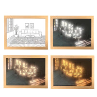 Thumbnail for INS Deco Led Light Painting USB Plug Dimming Wall Artwork Table Lamp Gift Indoor Sunlight Window Wooden Photo Night Luminous 0 Artedimo A Window 31x22cm 