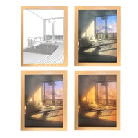 Thumbnail for GlowSketch INS Deco Led Light Painting USB Plug Dimming Wall Artwork Table Lamp Gift Indoor Sunlight Window Wooden Photo Night Luminous Artedimo J Mountain and River 31x22cm 