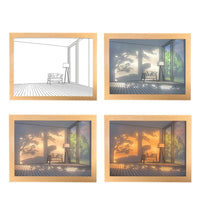 Thumbnail for GlowSketch INS Deco Led Light Painting USB Plug Dimming Wall Artwork Table Lamp Gift Indoor Sunlight Window Wooden Photo Night Luminous Artedimo D Empty room 31x22cm 