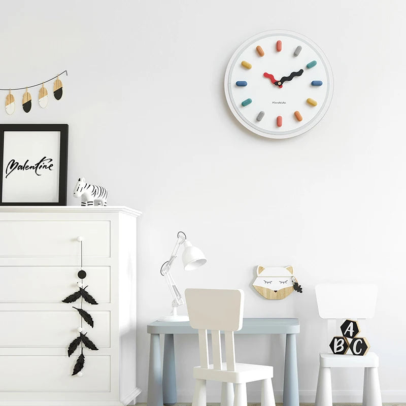 35cm Circular Modern Wall Clock Mandelda Creative Ins Nordic Eco-Friendly Wall Clocks For Living Room Home Decoration Wall Decor Artedimo 