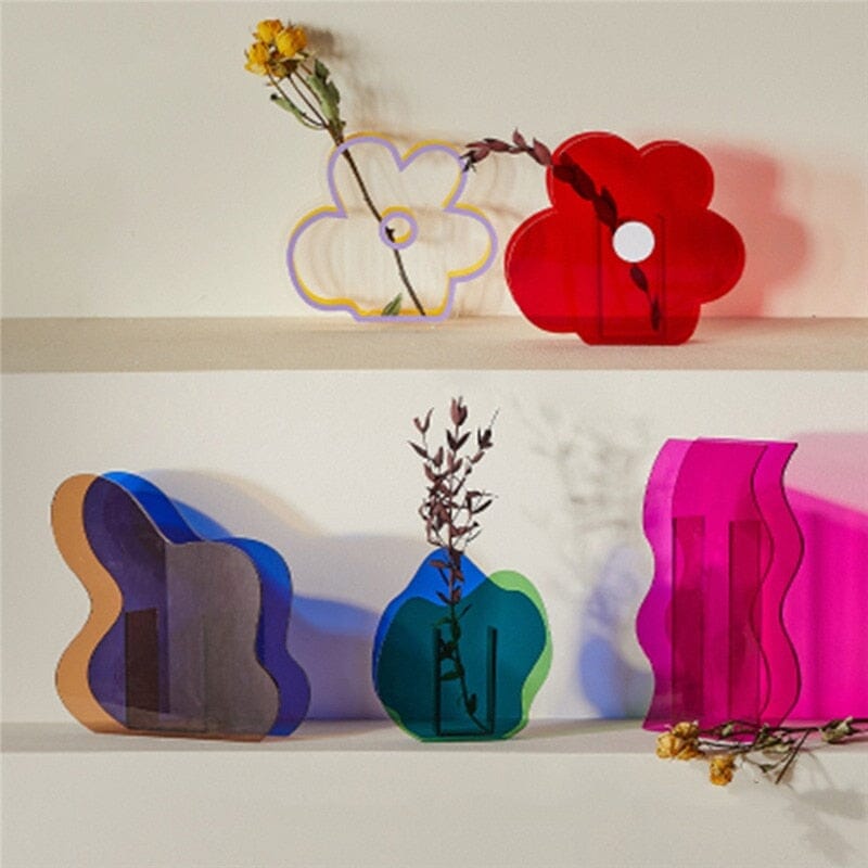 "Fantasia Floral Fusion" Colorful Acrylic Flower Vase Vase Artedimo 