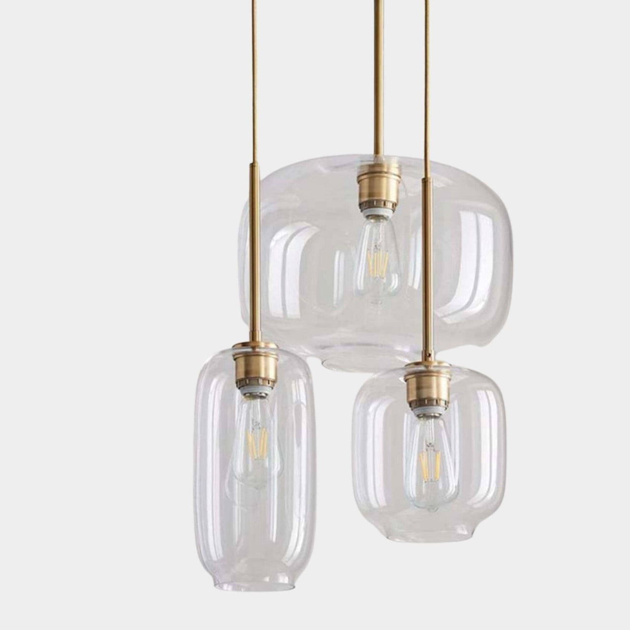 "Fjord" Glass Globe Hanging Pendant Lamp transparent / cognac glass Pendant light Artedimo 