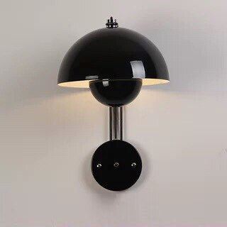 "Modern Mushroom" Wall Sconce Creative Night Light Hardwired/ Plug-in Wall lamp Artedimo Black Shiny Plug-in 