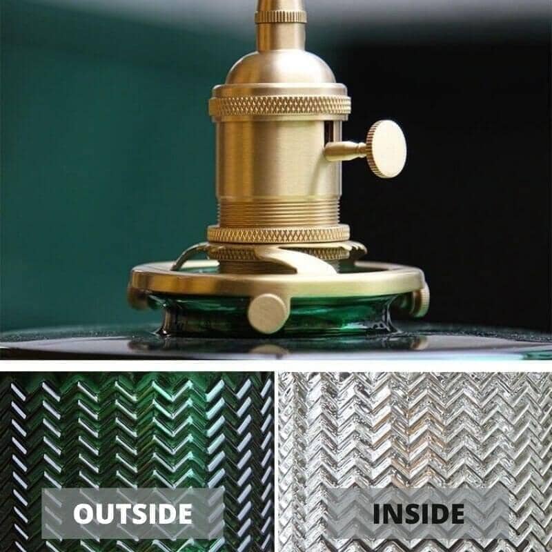 "Charlotte" Emerald Green Glass Pendant Light Plug In / Hardwired Pendant light Artedimo 