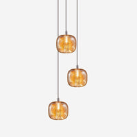 Thumbnail for Melting Cube light fixture, crystal light, amber color