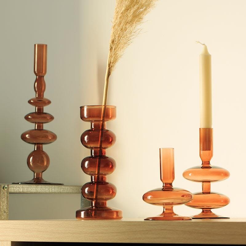 colorful pillar candle holders