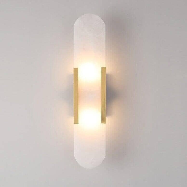 "Alabaster Dream" Marble Wall Lamp Sconce in Black / Gold Wall Sconce Lamp Artedimo Gold Dia 10cm x H 35cm / 3.9″ x H 13.8″ 