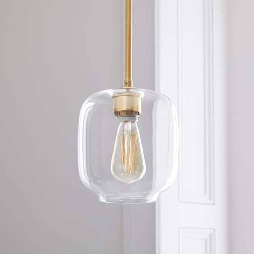 "Fjord" Glass Globe Hanging Pendant Lamp transparent / cognac glass Pendant light Artedimo Transparent W19cm/ 7.5" 
