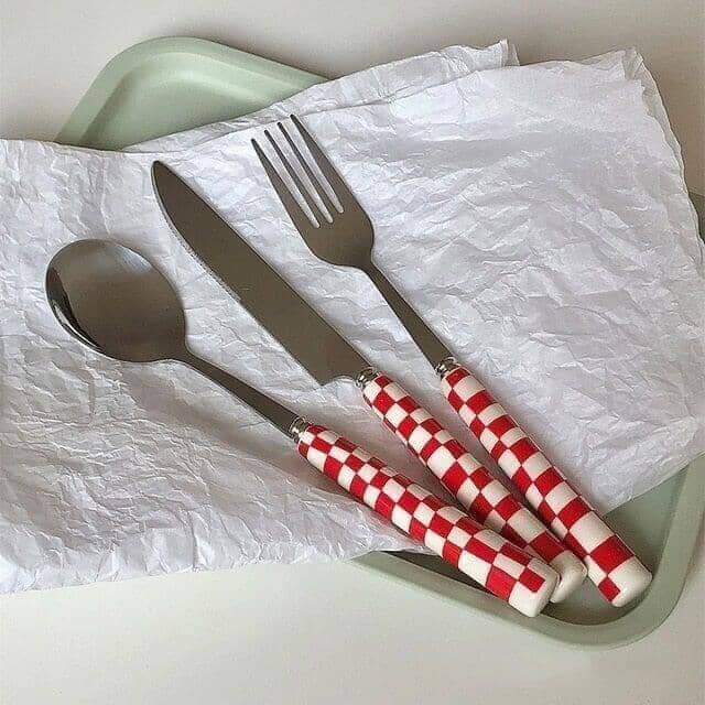 "Check-Up" Stainless Steel Knife, Fork and Spoon with Ceramic handle 0 Artedimo 