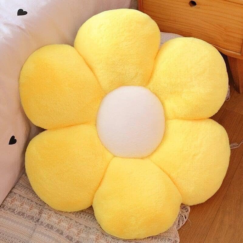 "Daisy" Fluffy Decoration Flower Pillow Pillow Artedimo furry yellow 30cm 