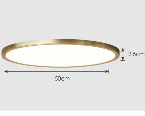 copper round plate ceiling light