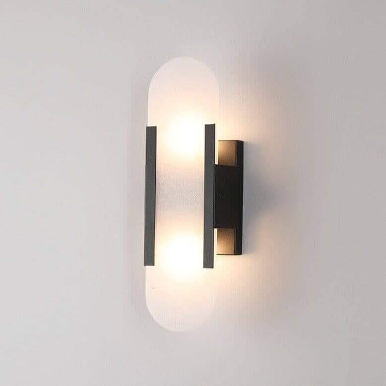 "Alabaster Dream" Marble Wall Lamp Sconce in Black / Gold Wall Sconce Lamp Artedimo Black Dia 10cm x H 50cm / 3.9″ x H 19.7″ 