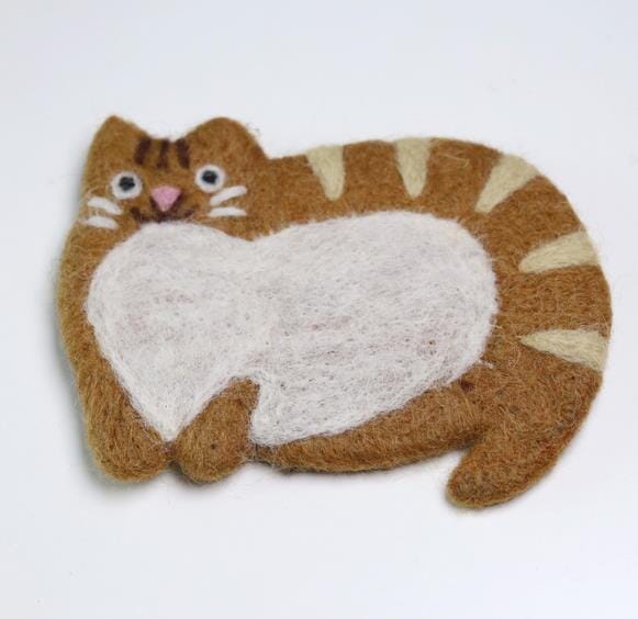 "The Zoo" Cute Cartoon Animal Wool Felt Coaster Wool Design Coaster Artedimo brown cat 18cm 