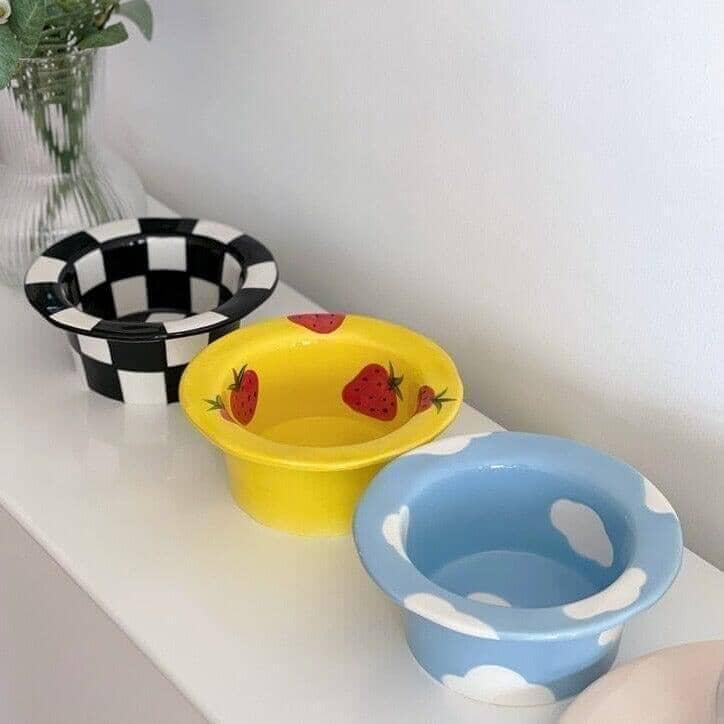 "Checkered" Porcelain Hat Bowl / Mug / Cup Set 0 Artedimo 