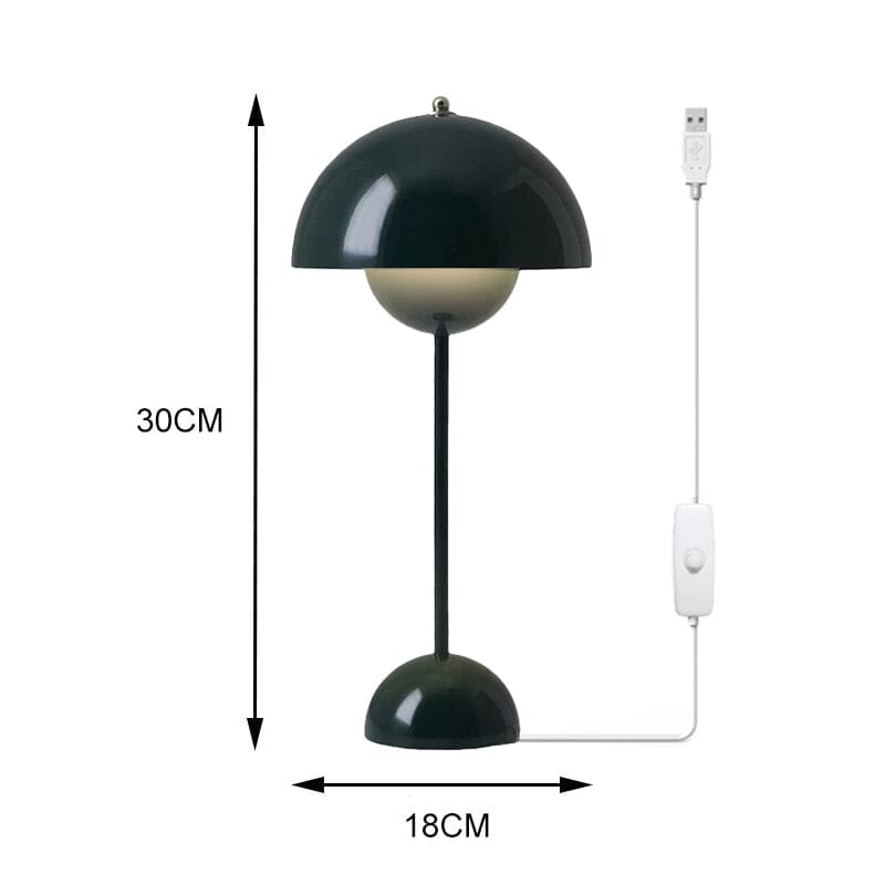 "Magic Mushroom" Wireless Rechargeable & Dimmable LED Table Lamp Table Lamp Artedimo Plug-in Green 