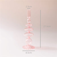 Thumbnail for Nordic Home Decorative Pink Glass Candle Holder Taper candle holder Artedimo Pink lace 