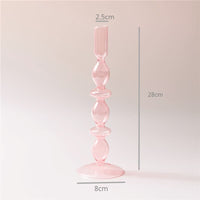Thumbnail for Nordic Home Decorative Pink Glass Candle Holder Taper candle holder Artedimo Pink 2ring 