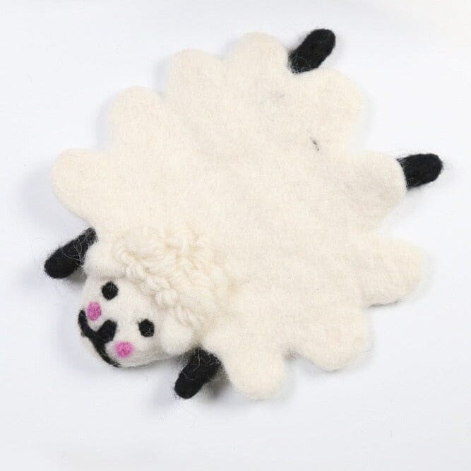 "The Zoo" Cute Cartoon Animal Wool Felt Coaster Wool Design Coaster Artedimo Lamb 18cm 