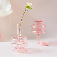 Thumbnail for Nordic Home Decorative Pink Glass Candle Holder Taper candle holder Artedimo 