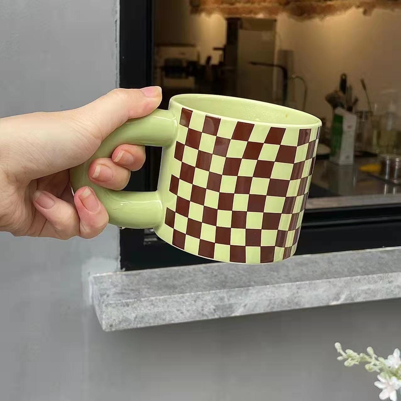 "Pat" Ceramic Mug with Handle 0 Artedimo Green 