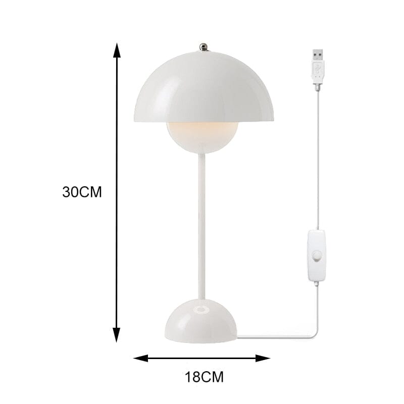 "Magic Mushroom" Wireless Rechargeable & Dimmable LED Table Lamp Table Lamp Artedimo Plug-in White 