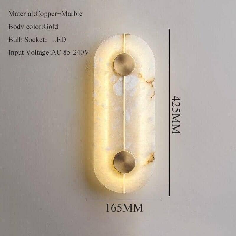 "Bliss" Decorative Marble & Copper Wall Lamp Sconce Wall Lamp Artedimo 