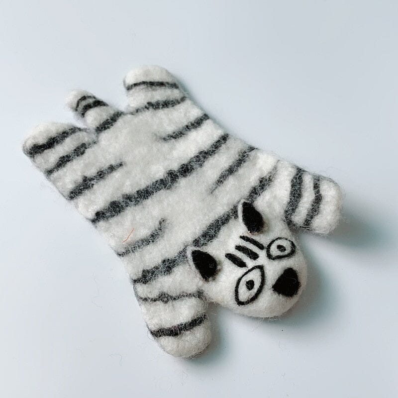 "The Zoo" Cute Cartoon Animal Wool Felt Coaster Wool Design Coaster Artedimo Black -white tiger 18cm 