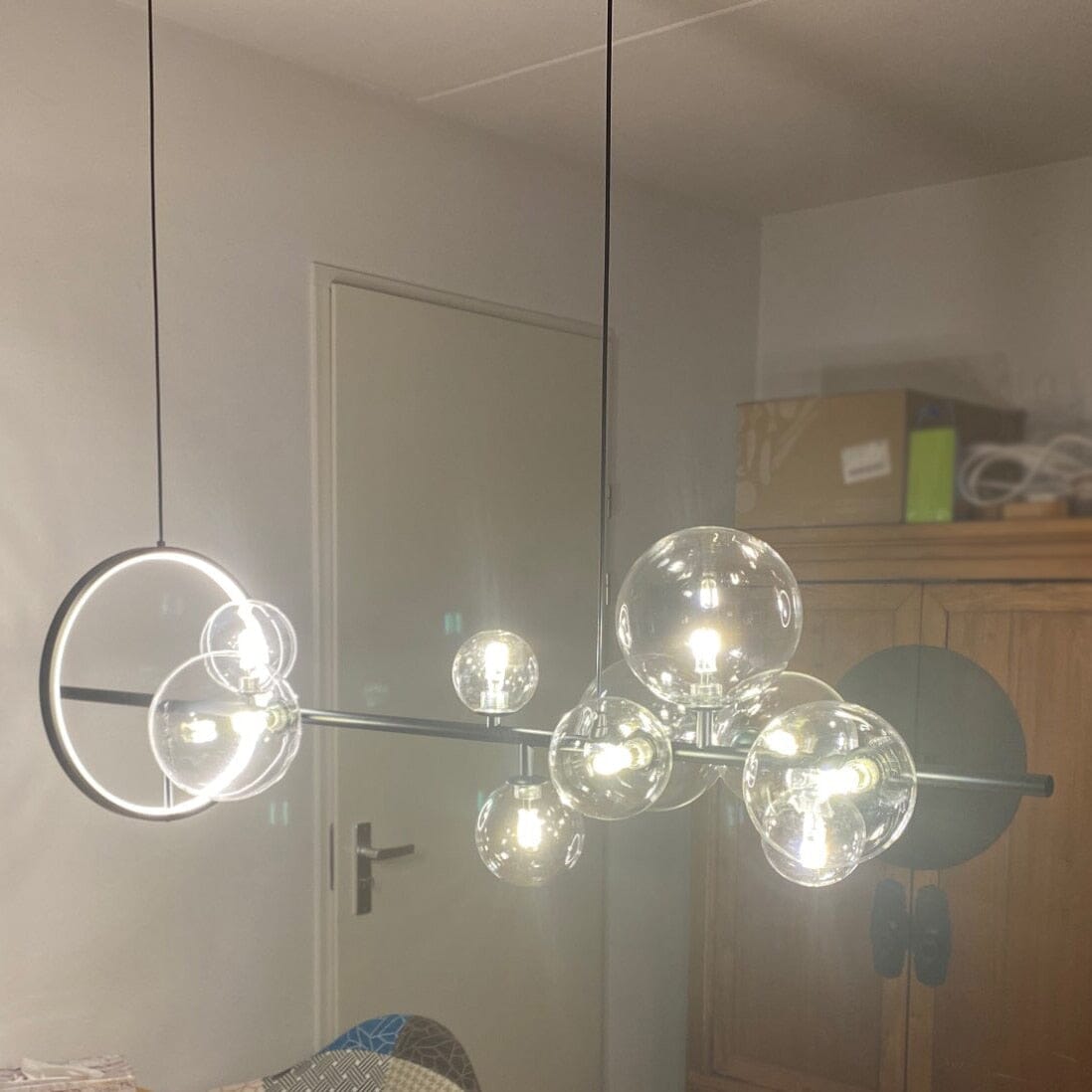 glass globe pendant chandelier