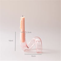 Thumbnail for Nordic Home Decorative Pink Glass Candle Holder Taper candle holder Artedimo Pink twist 