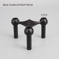 Thumbnail for Creative Metal Candle Hold Ornaments Can Be Stacked Nordic Romantic Dining Table Candlestick Decoration For Home Decor Gift Artedimo Black Small 1Pc 