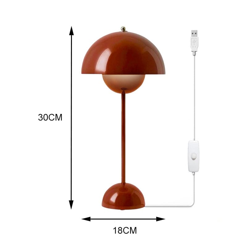 "Magic Mushroom" Wireless Rechargeable & Dimmable LED Table Lamp Table Lamp Artedimo Plug-in Red 