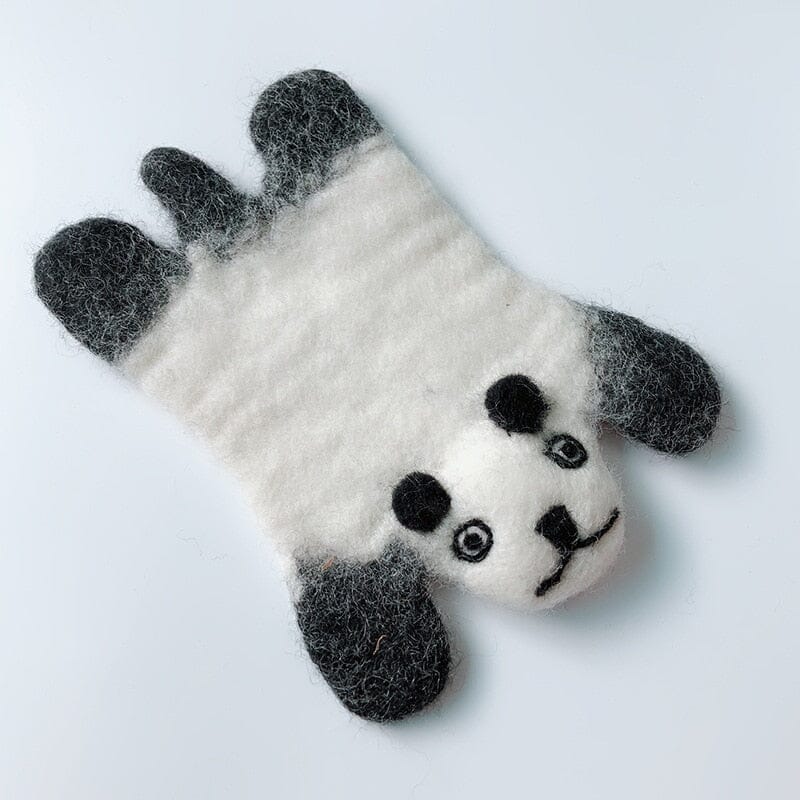"The Zoo" Cute Cartoon Animal Wool Felt Coaster Wool Design Coaster Artedimo panda 18cm 