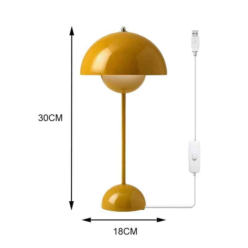 "Magic Mushroom" Wireless Rechargeable & Dimmable LED Table Lamp Table Lamp Artedimo Plug-in Yellow 