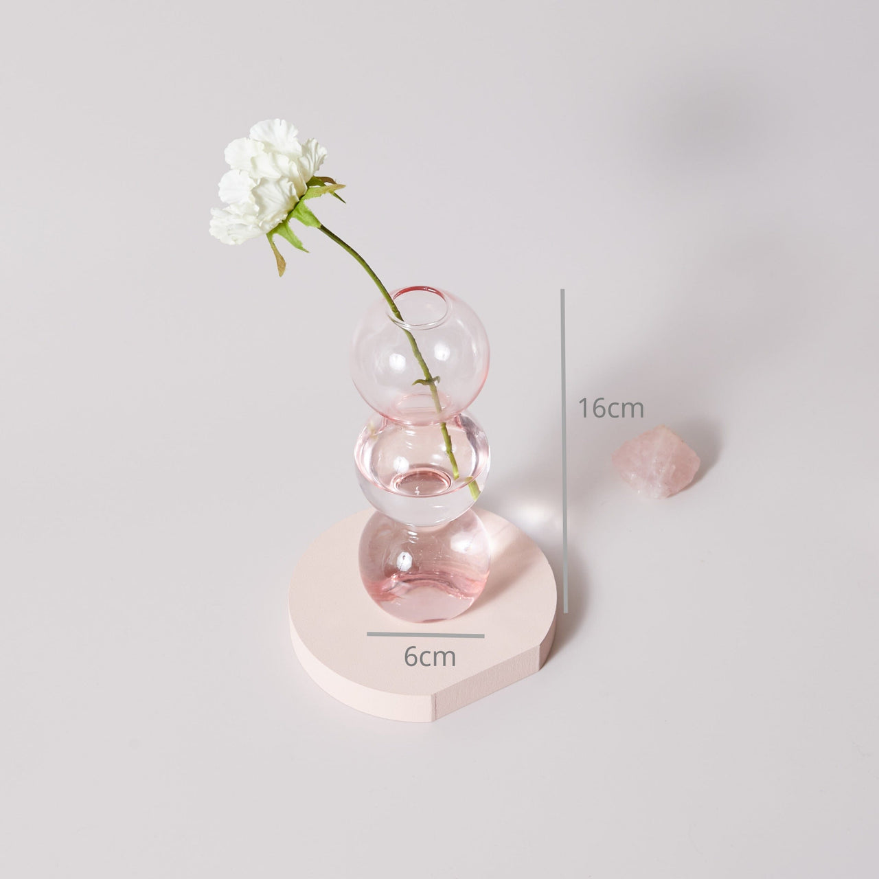 Nordic Home Decorative Pink Glass Candle Holder Taper candle holder Artedimo Pink s-bubble 