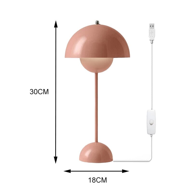 "Magic Mushroom" Wireless Rechargeable & Dimmable LED Table Lamp Table Lamp Artedimo Plug-in Pink 