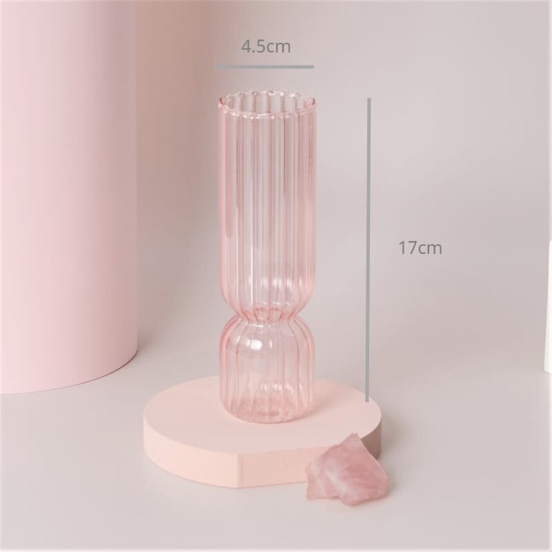 Nordic Home Decorative Pink Glass Candle Holder Taper candle holder Artedimo Pink s-vase 