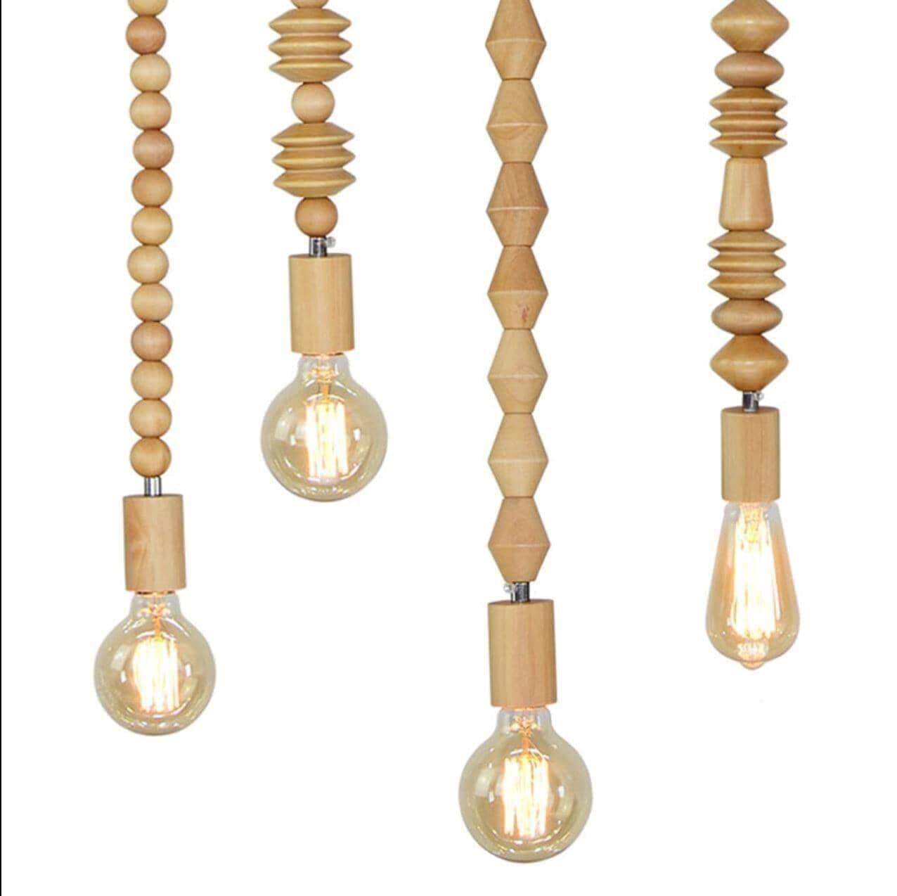 "Geoscope" Modern Oak Wooden Geometric Beads Pendant Light Ceiling lamp Artedimo 