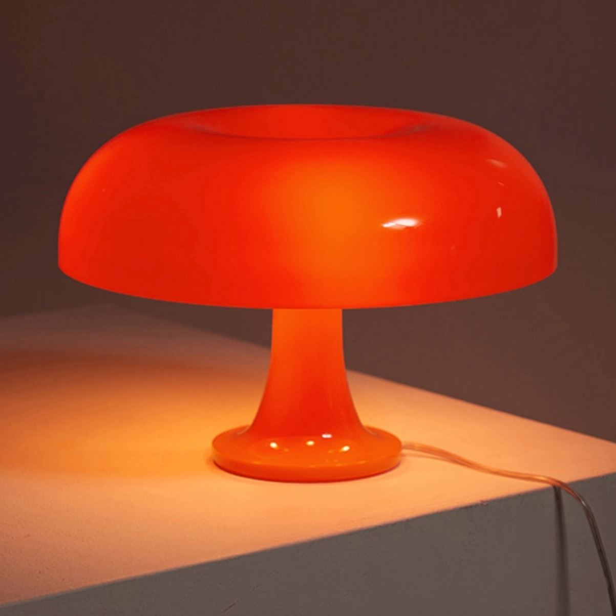 oreange mushroom table lamp