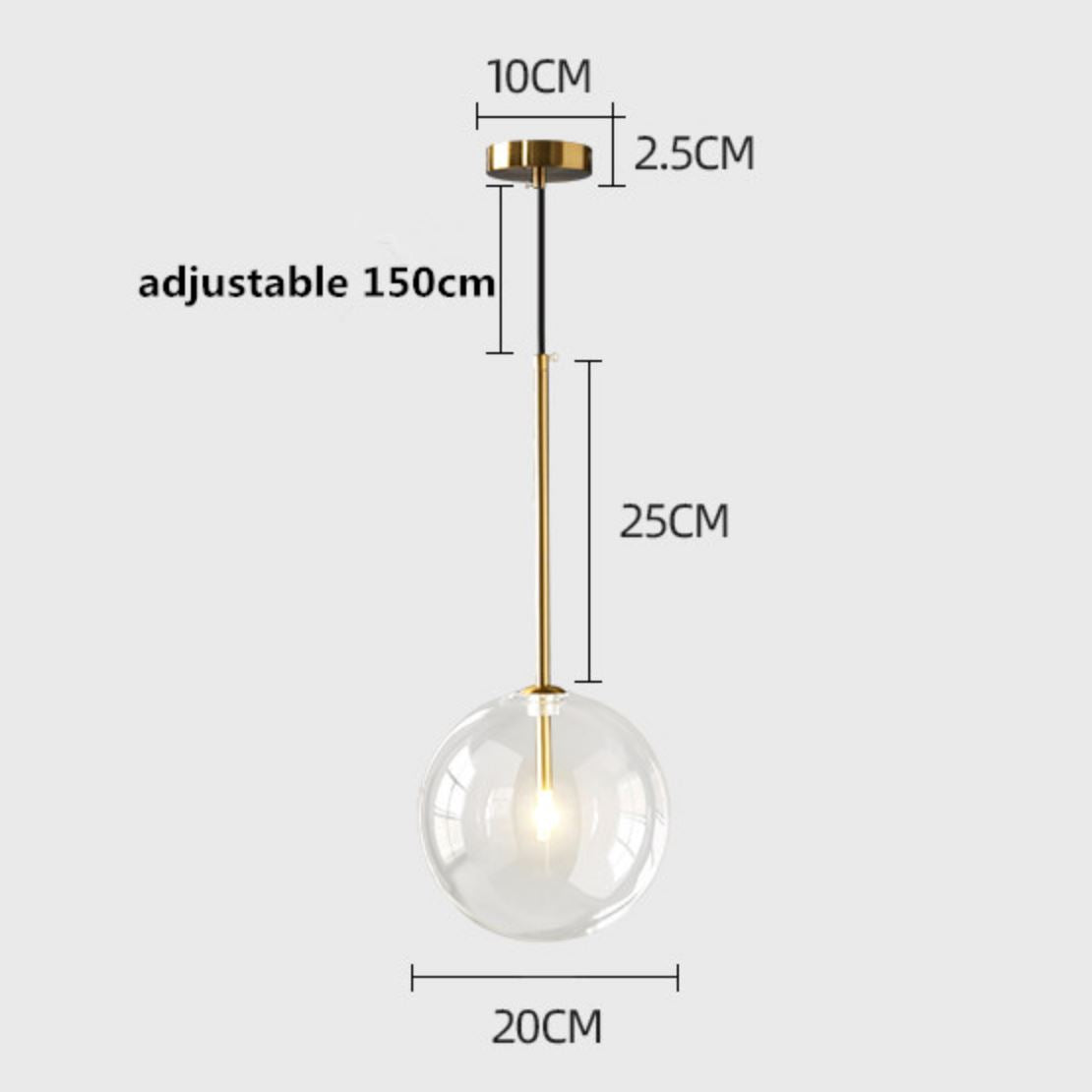 "The Bubble" Modern Chandelier Glass Pendant Light Silver/Gold Hardware Pendant light Artedimo 