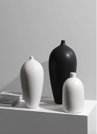 Thumbnail for Minimalist Black and White Flower Porcelain Vase Vase Artedimo 