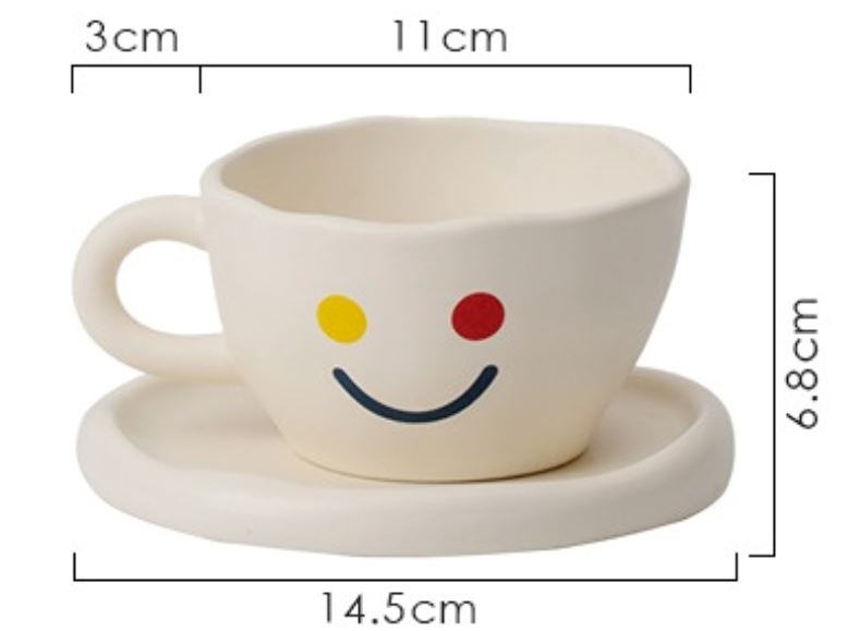 smiley face tea porcelain cup
